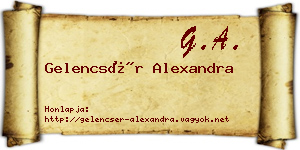 Gelencsér Alexandra névjegykártya