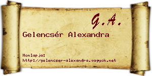 Gelencsér Alexandra névjegykártya